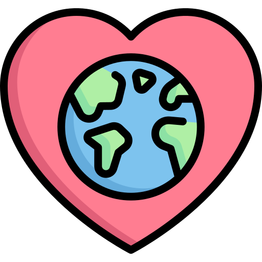 Earth inside of a heart